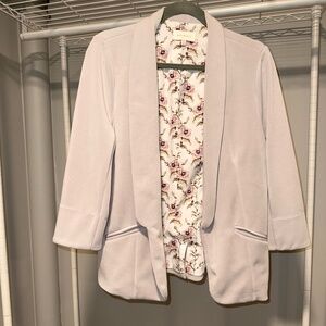 Skies Are Blue Asa Knit Blazer Gray Size Medium Open Front 3/4 Sleeves Cuffs